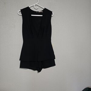 Mustard Seed Black Sleeveless V-Neck Romper